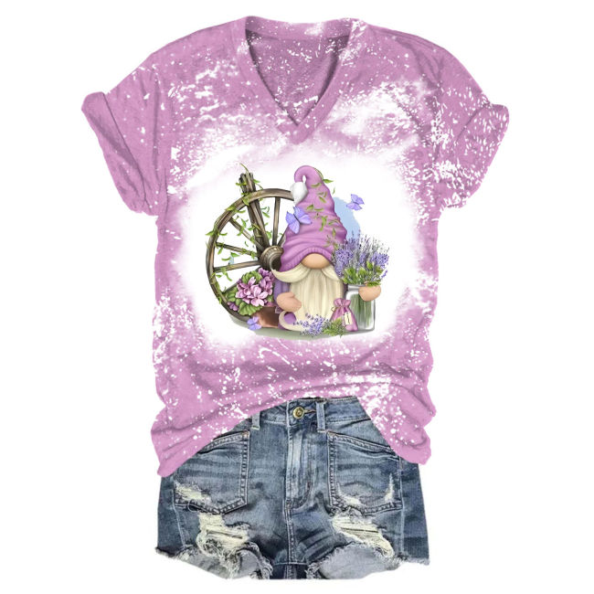 Lavender Cactus V-neck T-shirt